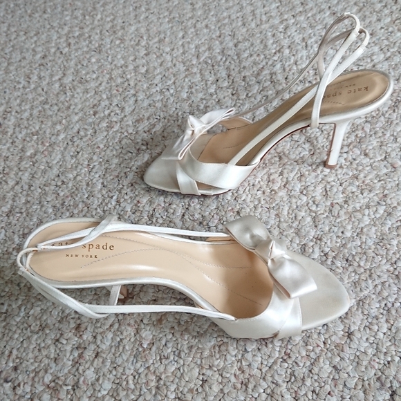 KATE SPADE NEW YORK 'ideal' slingback satin sandal size 7.5 - Picture 7 of 13
